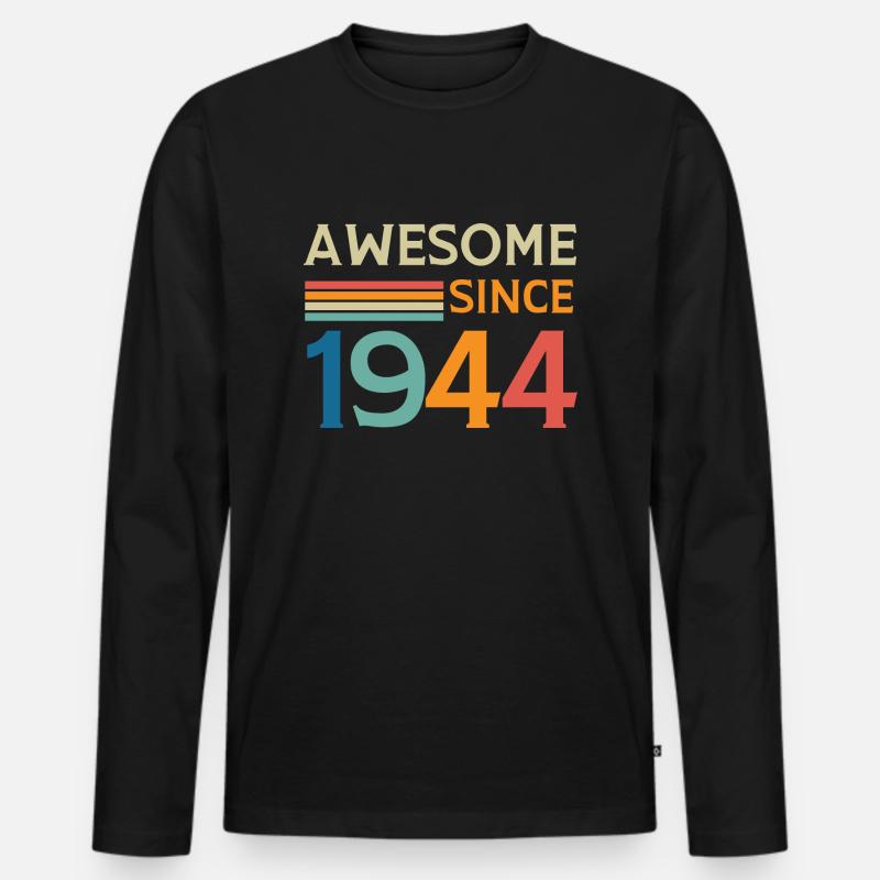 Genial seit 1944 - Männer Premium Bio Langarmshirt - Schwarz