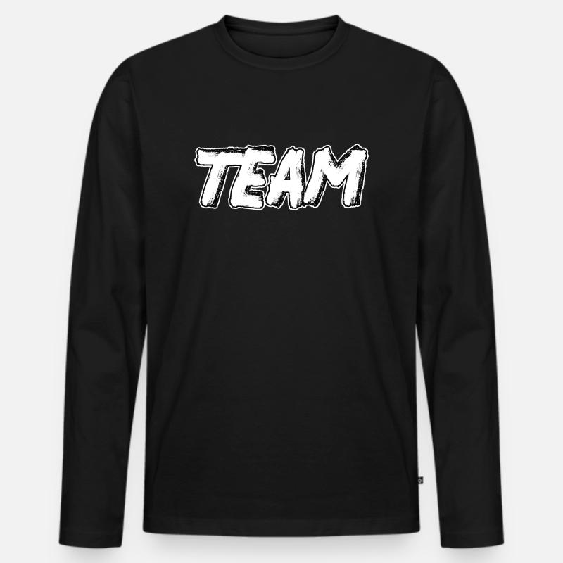 Team, #team - Männer Premium Bio Langarmshirt - Schwarz