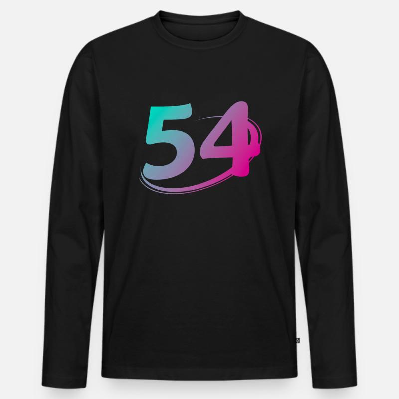 Nummer 54 mehrfarbig - Männer Premium Bio Langarmshirt - Schwarz