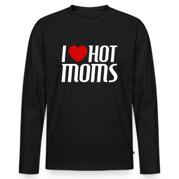 I love hot moms - Männer Premium Bio Langarmshirt - Schwarz - Vorne - Nico (187cm)