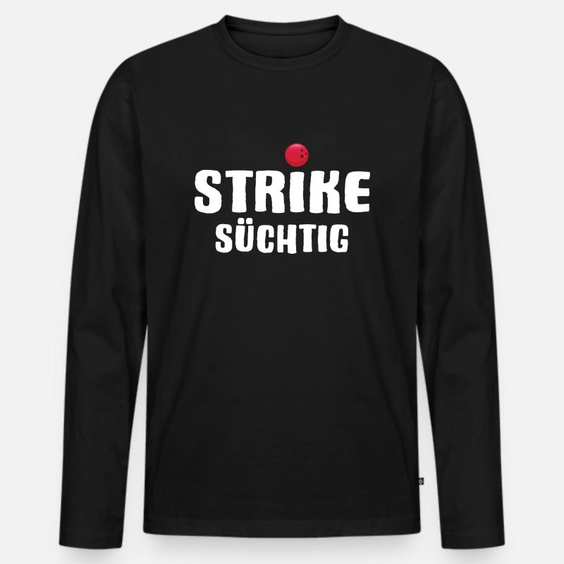 Bowling Strike Bowlingteam - Männer Premium Bio Langarmshirt - Schwarz