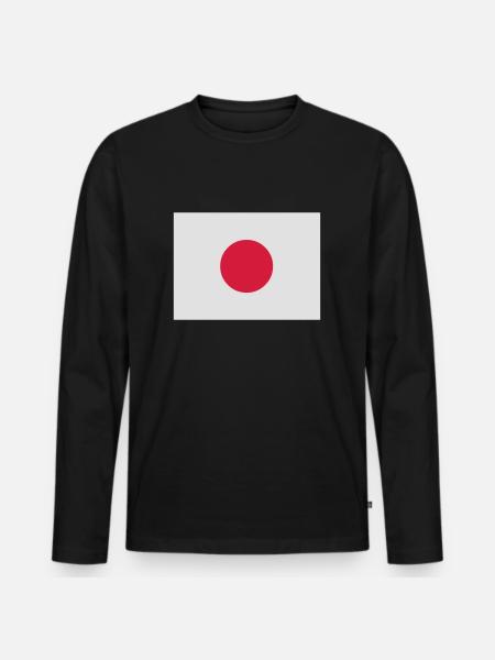 Japanese Flag - Men's Premium Organic Long Sleeve Shirt - black
