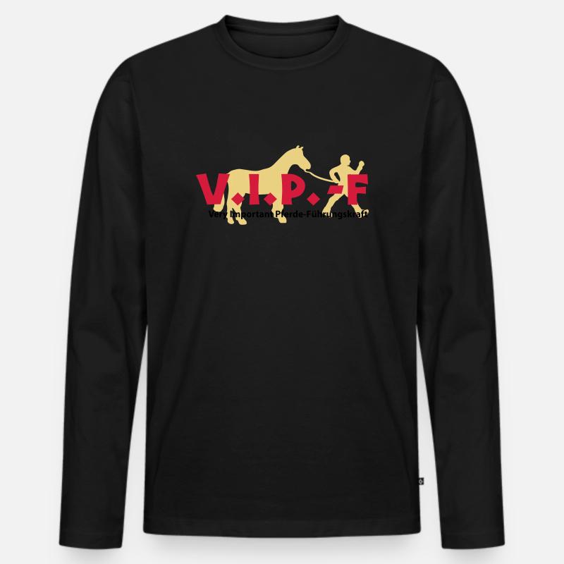 VIP-F - Männer Premium Bio Langarmshirt - Schwarz