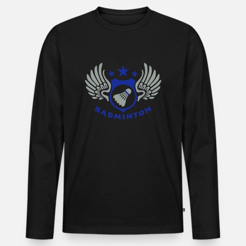 badminton_022011_h_2c - Männer Premium Bio Langarmshirt - Schwarz