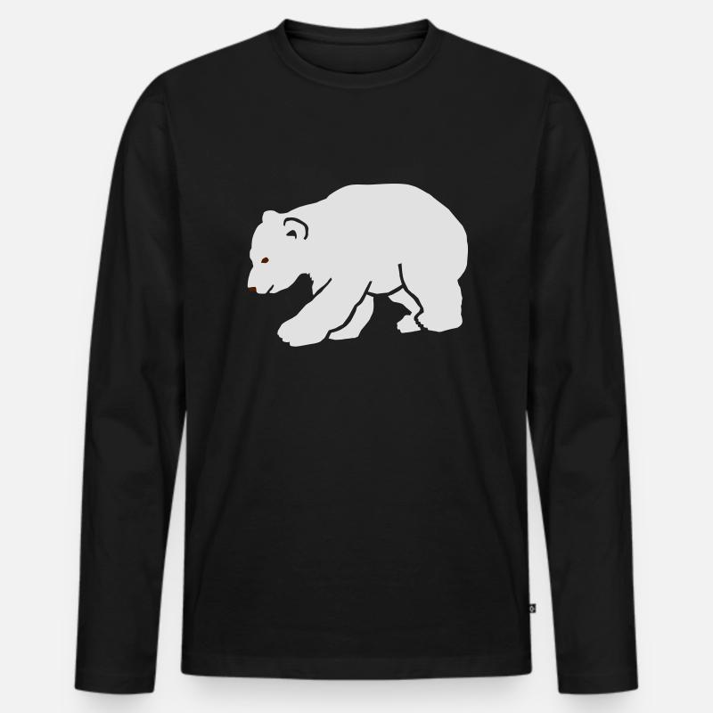 Eisbär Knut Polar - Männer Premium Bio Langarmshirt - Schwarz