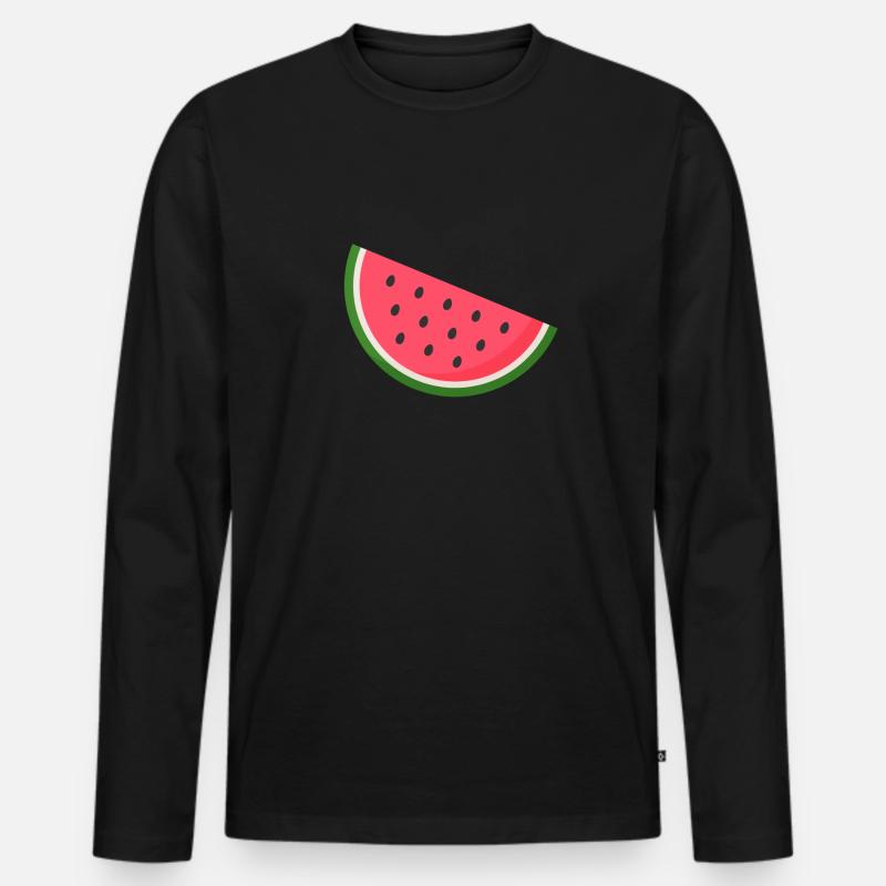 Melone - Männer Premium Bio Langarmshirt - Schwarz