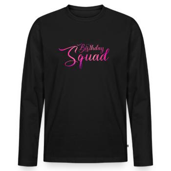 Anniversaire Squad - T-shirt manches longues Premium bio Homme - noir - Devant - Nico (187cm)