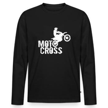 MotoCross - T-shirt manches longues Premium bio Homme - noir - Devant - Nico (187cm)
