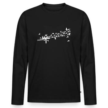 Oiseau Bird Watching Oiseaux Nature Cadeau - T-shirt manches longues Premium bio Homme - noir - Devant - Nico (187cm)