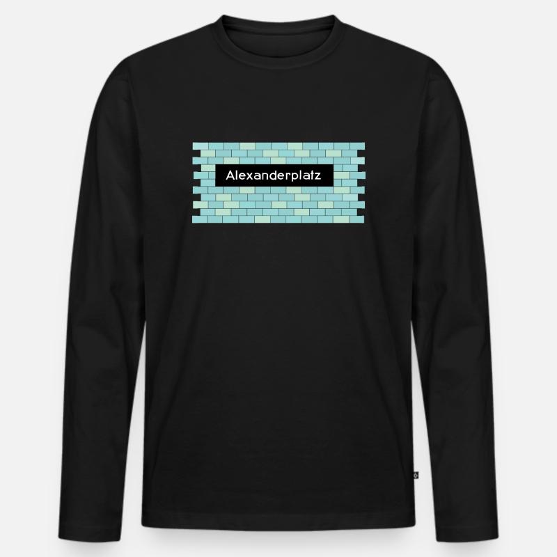 U-Bahnhof Alexanderplatz - Männer Premium Bio Langarmshirt - Schwarz