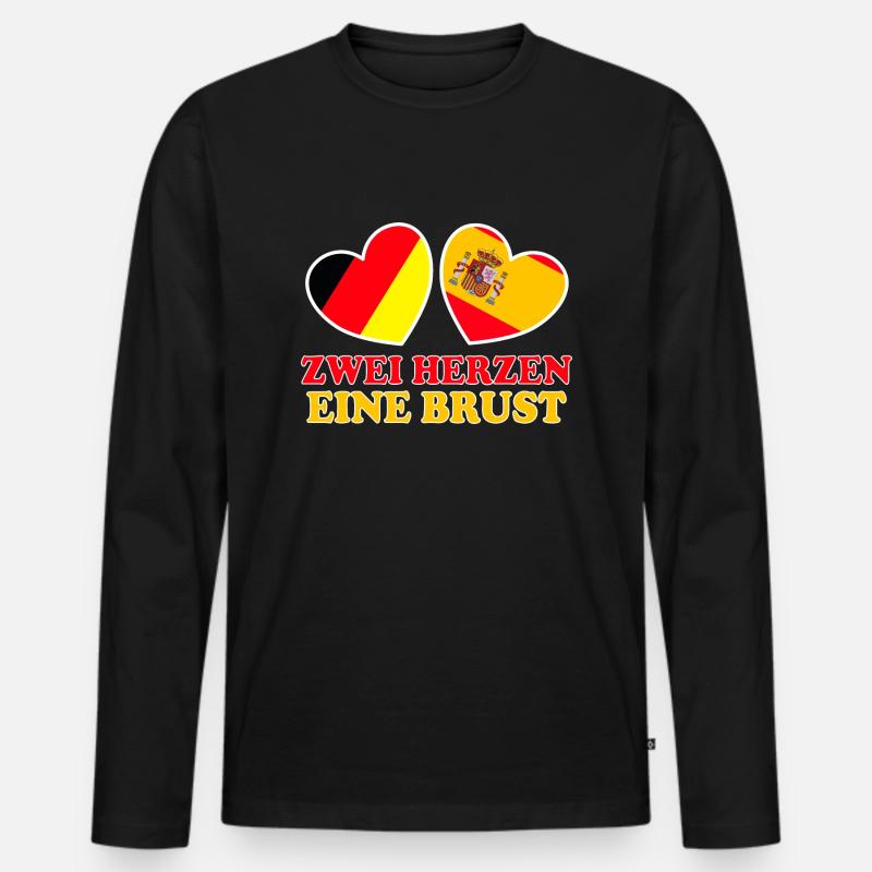 Deutschland Spanien Deutsch Spanier - Männer Premium Bio Langarmshirt - Schwarz