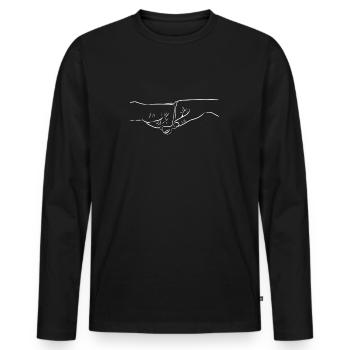 Fistbump w - Männer Premium Bio Langarmshirt - Schwarz - Vorne - Nico (187cm)