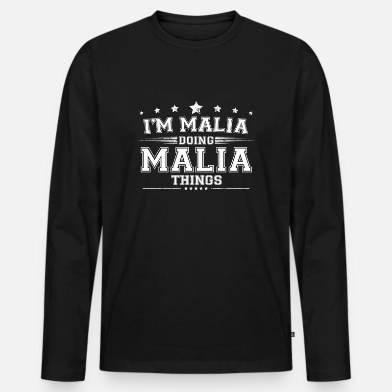 Malia - Männer Premium Bio Langarmshirt - Schwarz