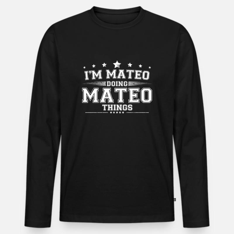 Mateo - Männer Premium Bio Langarmshirt - Schwarz