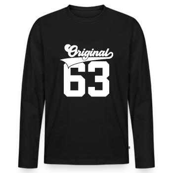63RD BIRTHDAY 1963 ORIGINAL 63 - Men's Premium Organic Long Sleeve Shirt - black - Front - Nico (187cm)