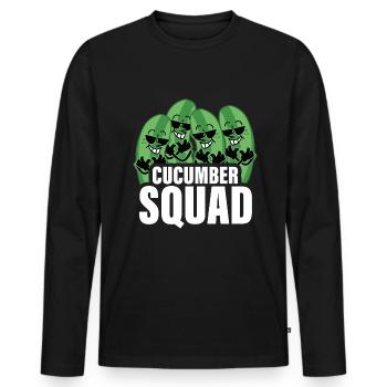 Cucumber Squad coole Gurken - Männer Premium Bio Langarmshirt - Schwarz - Vorne - Nico (187cm)