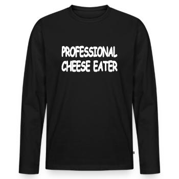 Käse - Männer Premium Bio Langarmshirt - Schwarz - Vorne - Nico (187cm)