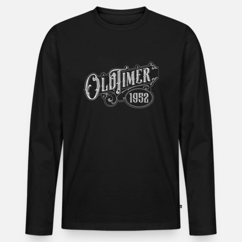 Oldtimer - Männer Premium Bio Langarmshirt - Schwarz