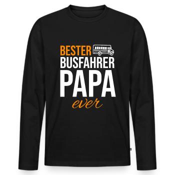 Busfahrer Papa Vater Schulbus Vatertag - Männer Premium Bio Langarmshirt - Schwarz - Vorne - Nico (187cm)
