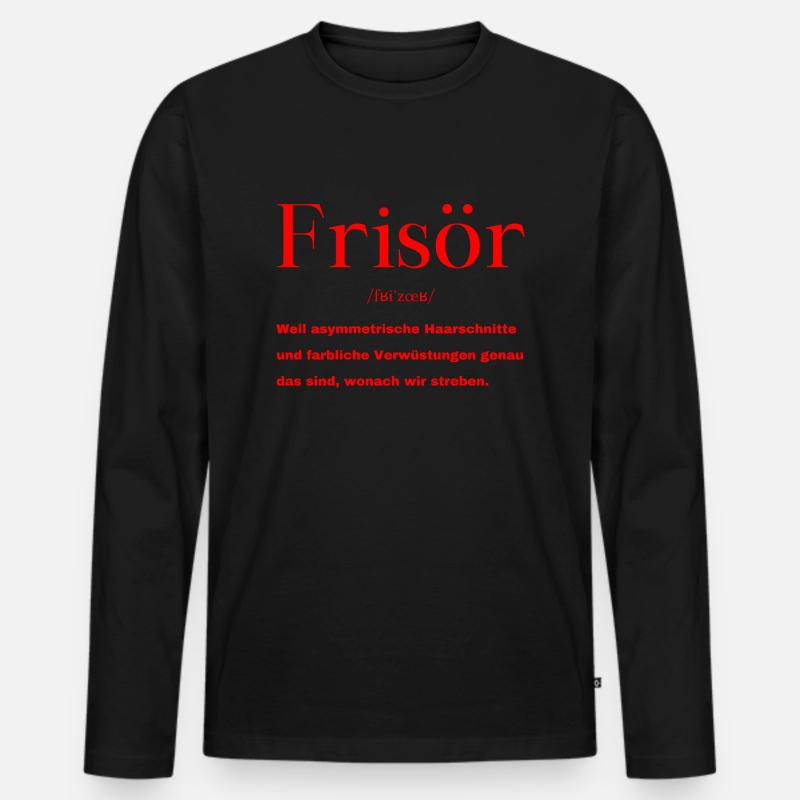 Frisör Definition - Männer Premium Bio Langarmshirt - Schwarz