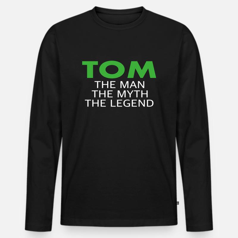 Tom lustiger Spruch Geschenk - Männer Premium Bio Langarmshirt - Schwarz