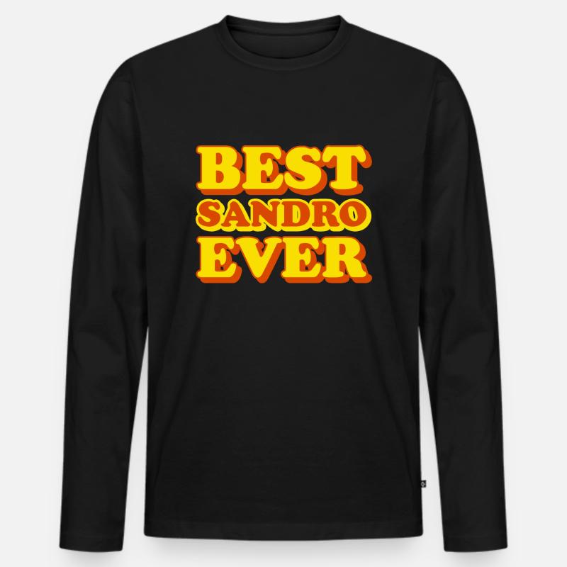 Sandro Vorname Lustiges Geschenk - Männer Premium Bio Langarmshirt - Schwarz
