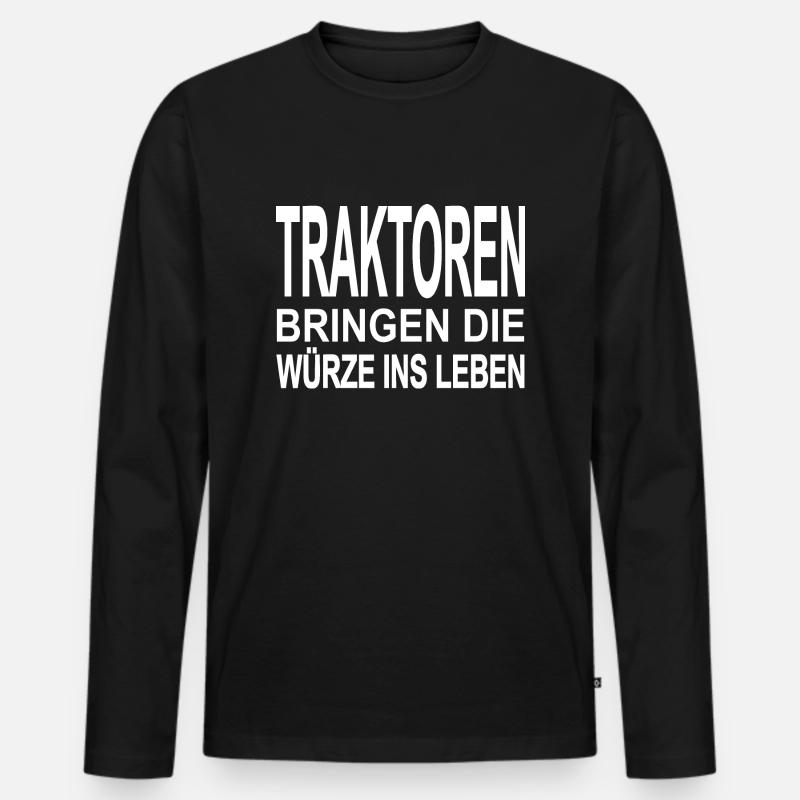 Traktor - Männer Premium Bio Langarmshirt - Schwarz
