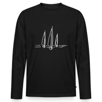 Segeln Segler Segelboot - Männer Premium Bio Langarmshirt - Schwarz - Vorne - Nico (187cm)