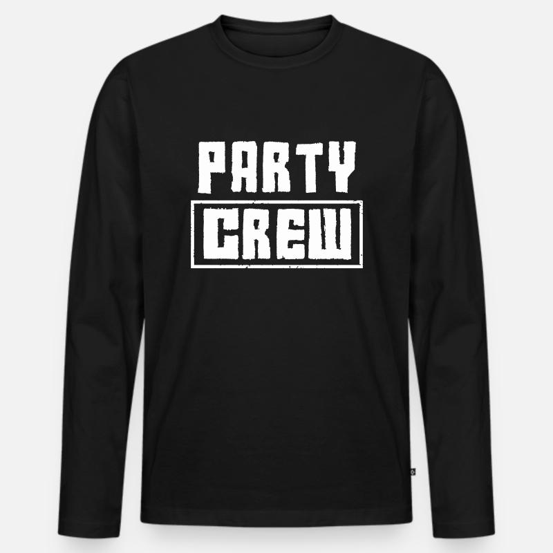 party crew - Männer Premium Bio Langarmshirt - Schwarz