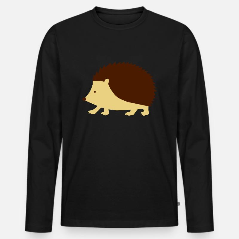 Igel - zackig - Männer Premium Bio Langarmshirt - Schwarz