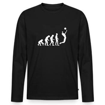 VOLLEYBALL EVOLUTION! - Men's Premium Organic Long Sleeve Shirt - black - Front - Nico (187cm)
