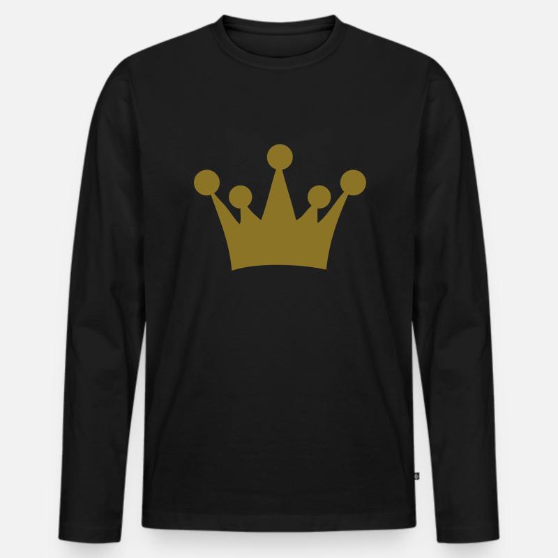 king crown - Männer Premium Bio Langarmshirt - Schwarz