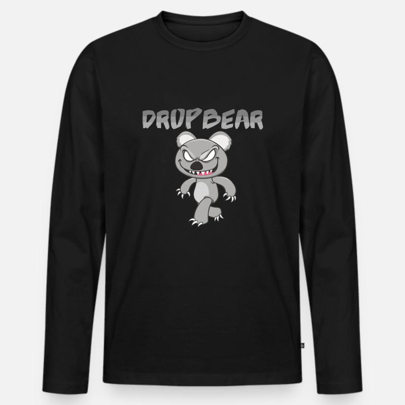 DropBear Drop Bear - Männer Premium Bio Langarmshirt - Schwarz