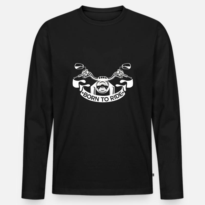 Motorrad - Männer Premium Bio Langarmshirt - Schwarz