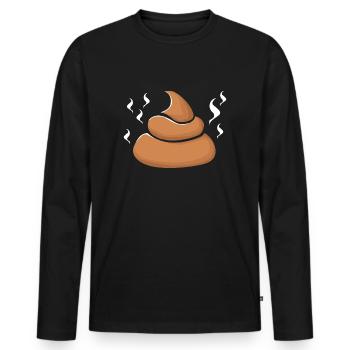 Stinkender Kackhaufen - Männer Premium Bio Langarmshirt - Schwarz - Vorne - Nico (187cm)
