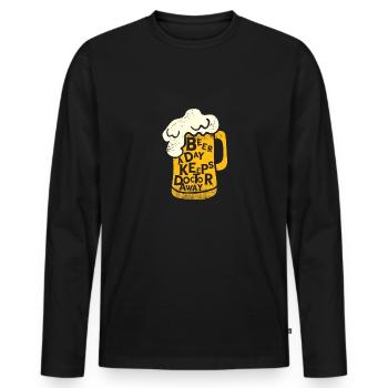 A beer a day doctor doctor saying funny gift - Men's Premium Organic Long Sleeve Shirt - black - Front - Nico (187cm)