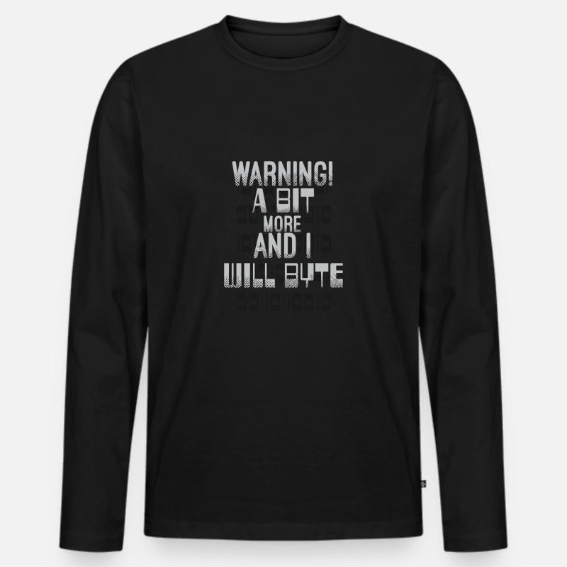 BIT BYTE - Männer Premium Bio Langarmshirt - Schwarz