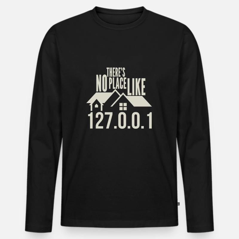 127.0.0.1 Localhost - Männer Premium Bio Langarmshirt - Schwarz