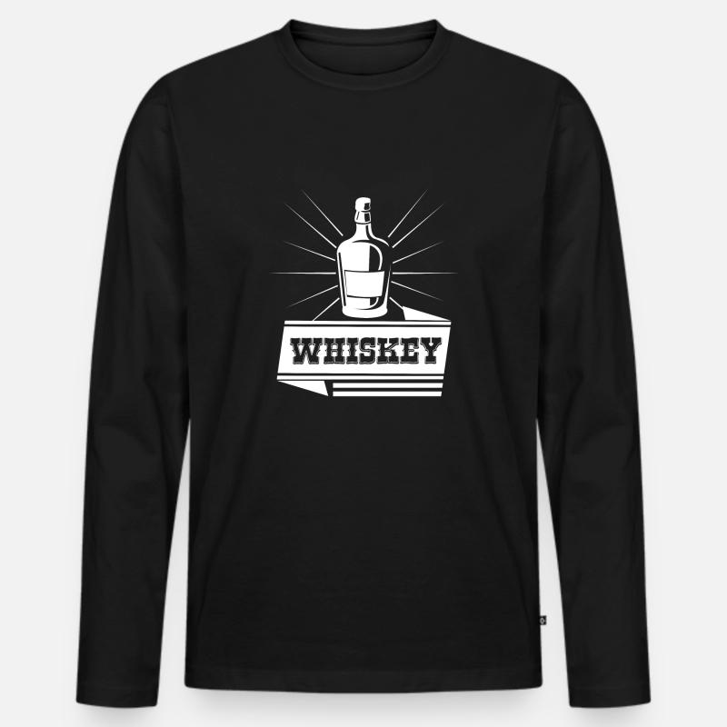 Whiskey - Männer Premium Bio Langarmshirt - Schwarz