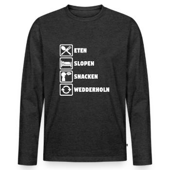 Low German - Men's Premium Organic Long Sleeve Shirt - heather anthracite - Front - Nico (187cm)