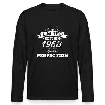 1968 - Men's Premium Organic Long Sleeve Shirt - black - Front - Nico (187cm)
