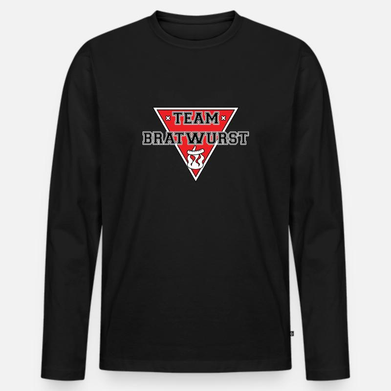 team Bratwurst (rot) - Männer Premium Bio Langarmshirt - Schwarz