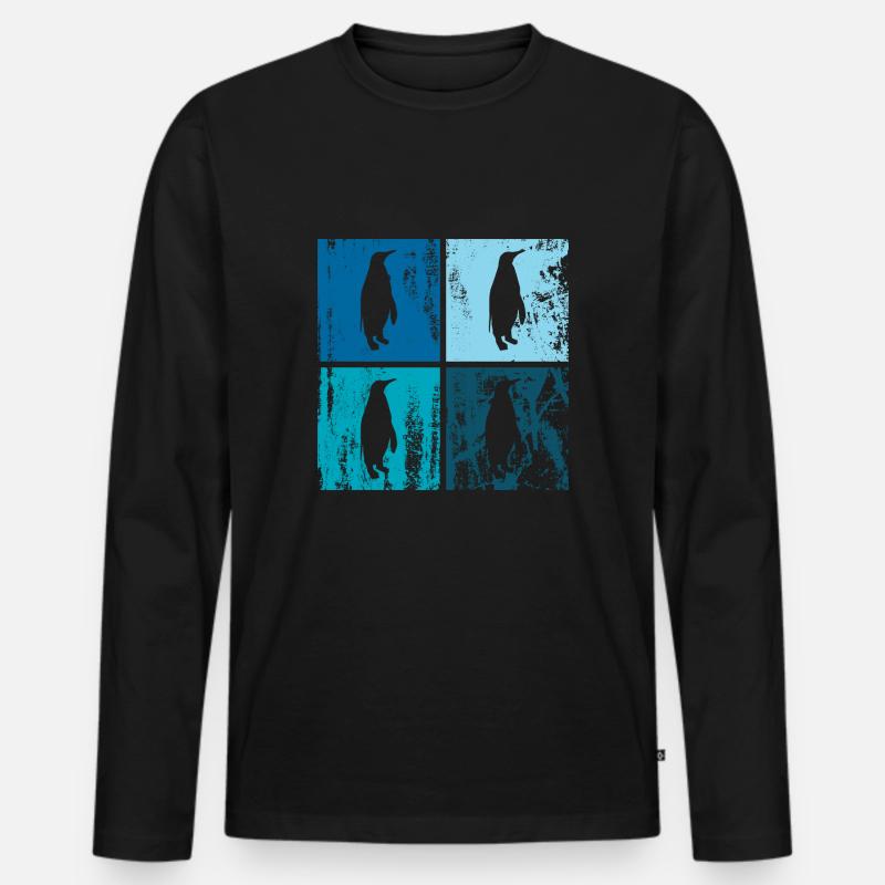 4 x Kaiserpinguin - Männer Premium Bio Langarmshirt - Schwarz