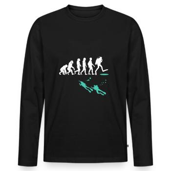 Evolution of Scuba Diver Evolution - Men's Premium Organic Long Sleeve Shirt - black - Front - Nico (187cm)