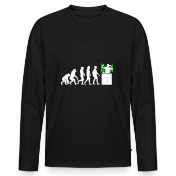 Evolution DJ Disc Jockey - Männer Premium Bio Langarmshirt - Schwarz - Vorne - Nico (187cm)