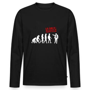 Evolution of Messed Up Evolution - Men's Premium Organic Long Sleeve Shirt - black - Front - Nico (187cm)