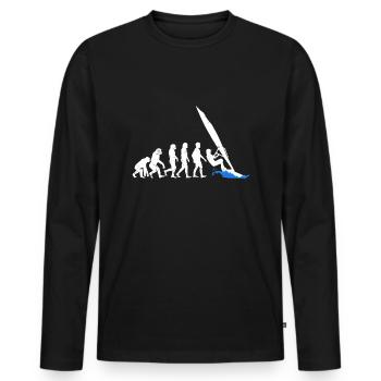 Evolution of Wind Surfing Evolution - Men's Premium Organic Long Sleeve Shirt - black - Front - Nico (187cm)