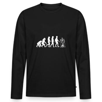 Evolution of Ventriloquist Evolution - Men's Premium Organic Long Sleeve Shirt - black - Front - Nico (187cm)