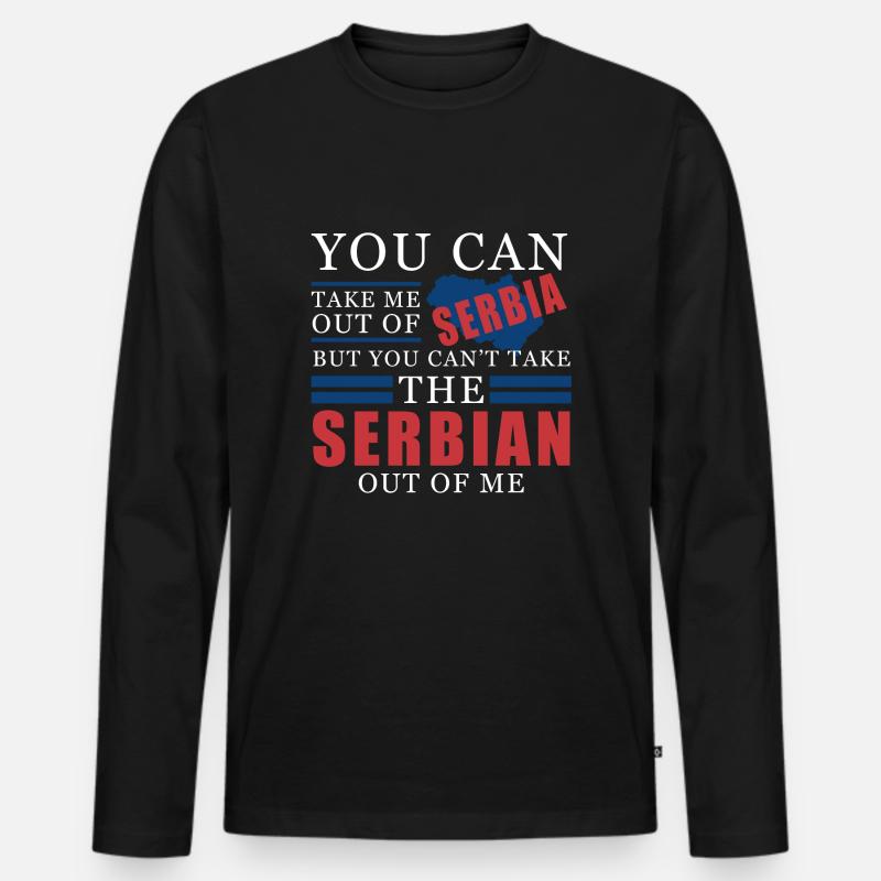 Serbia - Männer Premium Bio Langarmshirt - Schwarz