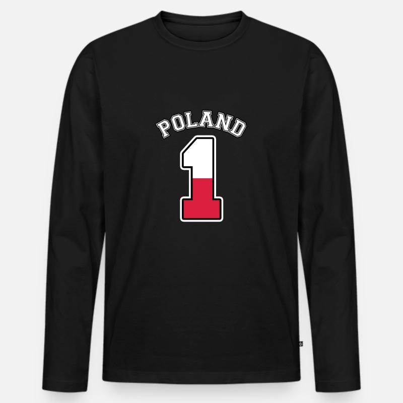Polen Nummer 1 - Männer Premium Bio Langarmshirt - Schwarz